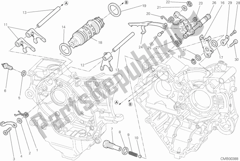 Todas as partes de Shift Cam - Garfo do Ducati Streetfighter 848 USA 2012